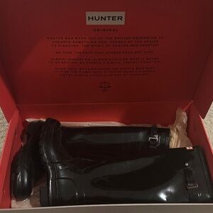 Hunter Black Gloss Tall Rain Boots